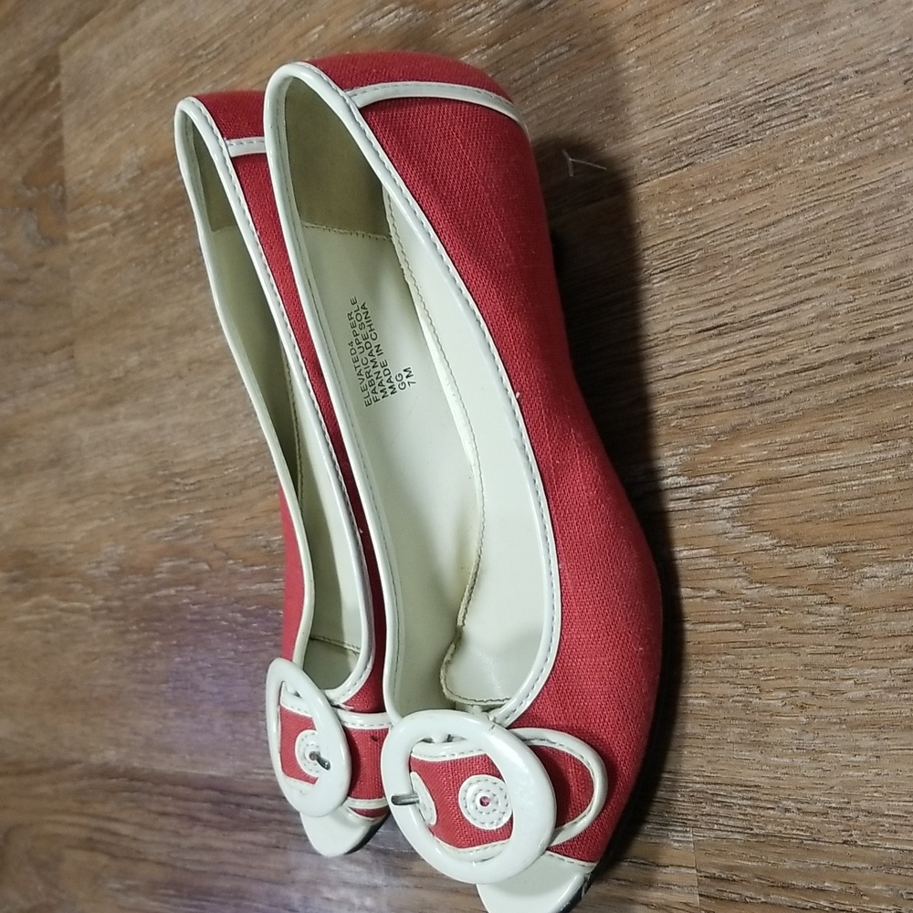 (7M) Nine West Canvas Buckle Accent Office Workwear Casual Sailor Nautical - Picture 8 of 15